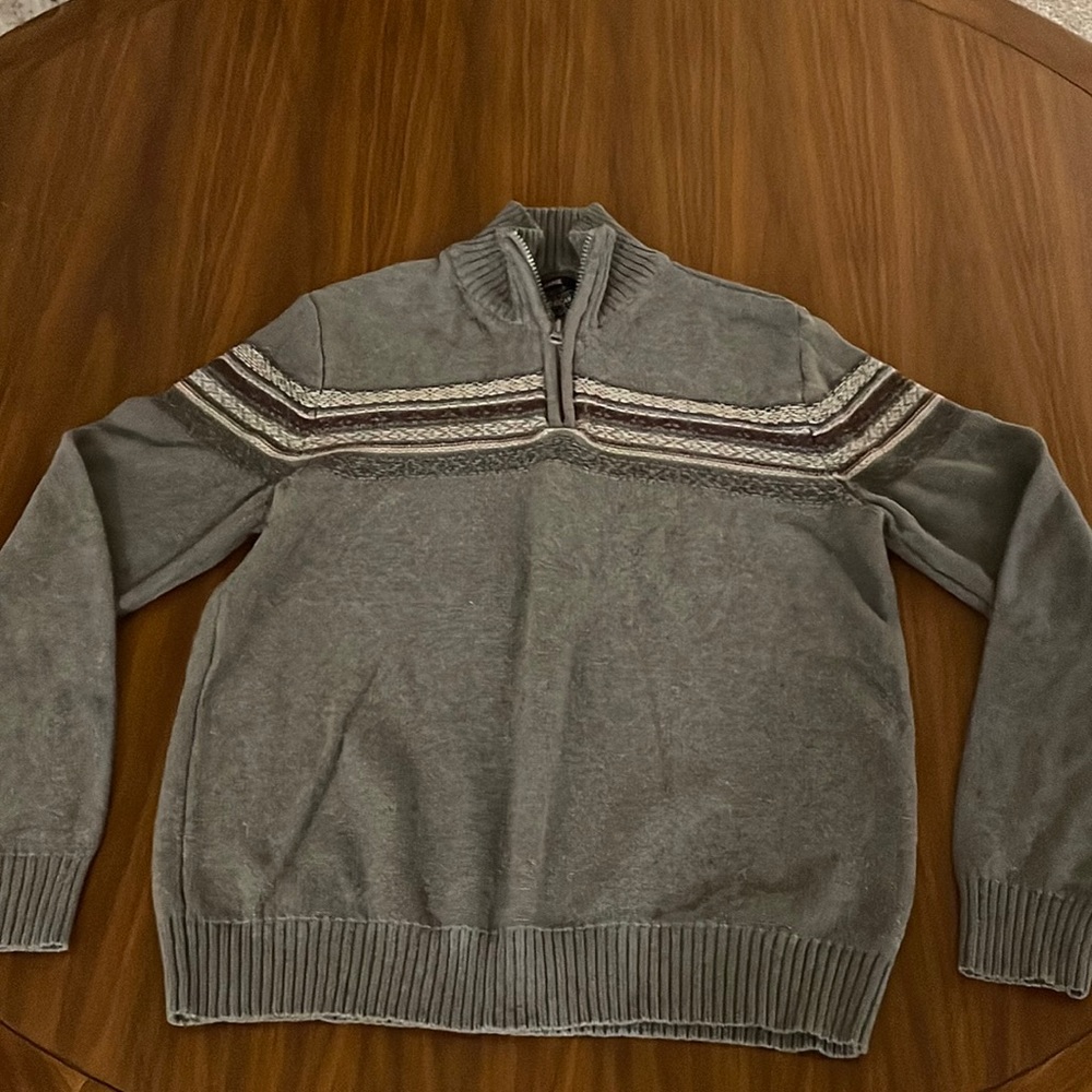 American Rag Mens Quarter Zip Gray Sweater